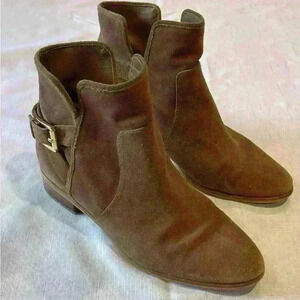 Micheal Kors Salem Luggage Brown Suede  Leather Ankle booties Boots size 9.5M